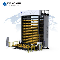 Menara Penyimpanan Plat Baja Kustom TC-SL3015 Cypcut AI 1500W Fiber Laser Otomatis Vertikal Seri Lapisan Tahan Lama
