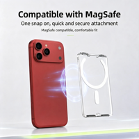 Portefeuille magnétique transparent haut de gamme avec support de téléphone amovible, accessoires de téléphone portable antichoc
