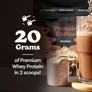 Poudre de café protéiné instantané à la <span class=keywords><strong>noisette</strong></span>, marque distributeur, 10g de protéines par dose, supplément pour café glacé 105g - Product Image 5