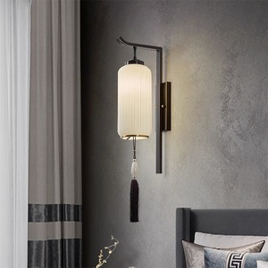 Lampe murale de style chinois inspirée du zen, entièrement en cuivre, pour salon, fond de télévision, chambre principale, chevet, lampes murales haut de gamme, 2023 - Product Image 4