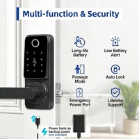 Serrure de porte intelligente Tuya WiFi à empreinte digitale, entrée sans clé, mot de passe numérique, Cloud, en aluminium, pour chambre, maison, bureau, simple