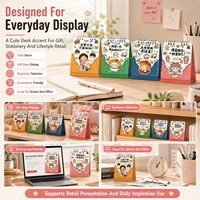 Calendrier de bureau personnalisé inspirant avec affirmations quotidiennes, livre à feuilles mobiles, design mignon de dessin animé, support sur pied pour la vente en gros