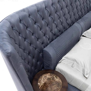 Nội thất phòng ngủ hiện đại cao cấp tùy chỉnh, giường đôi bọc vải, đầu giường bọc nút cao cấp, giường cỡ King - Product Image 6