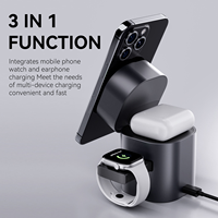 Cube de charge magnétique pliable automatique - Station de charge sans fil rapide 3 en 1 avec écran LED pour iPhone, Apple Watch