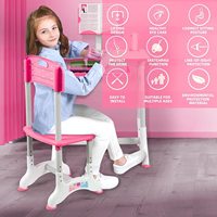 Table d'étude ergonomique chaise ensemble école étudiant maison bureau rose clair enfants filles bureau enfants hauteur réglable pour enfant