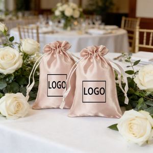 Bolsa de Regalo Personalizada, Reciclable y Reutilizable, de Satén de Seda, con Cordón, para Joyería, Cosméticos, Pelucas, Celulares, Zapatos, etc. - Product Image 2