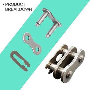 8 piezas de eslabones de cadena de repuesto 520 para motocicleta, moto de cross, <span class=keywords><strong>ATV</strong></span> y Quad de 50cc, 70cc, 90cc, 110cc, <span class=keywords><strong>125cc</strong></span> - Product Image 3