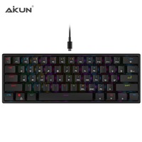 AIKUN GX9610 kablolu gökkuşağı arka oyun klavyesi mekanik anahtarları multimedya 61 anahtar Mini taşınabilir klavyeler