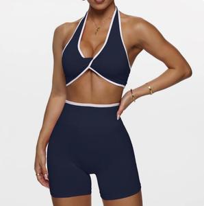 Ropa Deportiva Personalizada Under Lulu, Traje de Yoga de Secado Rápido con Cierre Elástico en la Cintura, Chaleco Deportivo para Ciclismo y Ejercicio al Aire Libre, Top y Pantalones Cortos - Product Image 4