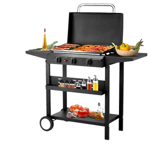 Parrilla de Gas Propano de Superficie Plana, 3 Quemadores, Recubrimiento en Polvo, Portátil, para Exteriores, para Fiestas - Product Image 1