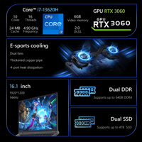 Laptop da Gaming con Processore Intel Core I7 di 13a Generazione, 10 Core, 16GB di Memoria DDR4, SSD da 512GB, Scheda Grafica Dedicata RTX3060, Display 144Hz, Retroilluminazione RGB, Windows 11