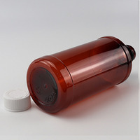 Bouteilles d'arc liquide de médecine en plastique de 500ml rond carré 16oz ambre PET sirop contre la toux avec étiquettes