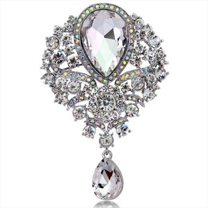 Broche de Cristal para Mujer con Incrustaciones de Diamantes de Alta Gama, Estilo Retro Europeo y Americano, en Rojo, Blanco, Morado y Verde - Product Image 2