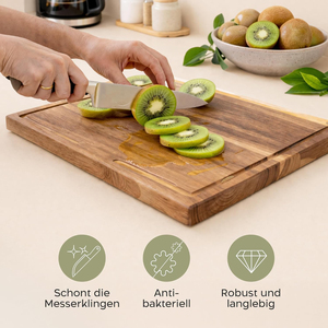 Juego <span class=keywords><strong>de</strong></span> 3 Tablas <span class=keywords><strong>de</strong></span> Cortar <span class=keywords><strong>de</strong></span> Madera <span class=keywords><strong>de</strong></span> Acacia con Soporte, Certificación FSC y LFGB, Fábrica con Certificación BSCI, Tabla <span class=keywords><strong>de</strong></span> Cortar Antideslizante y Antimoho Personalizada <span class=keywords><strong>para</strong></span> Cocina - Product Image 5