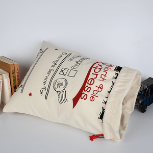 Sac <span class=keywords><strong>de</strong></span> Noël personnalisé en toile motif Pôle Nord Express, traîneau <span class=keywords><strong>de</strong></span> rennes et liste des enfants bien-élevés et coquins, faible MOQ, sac cadeau <span class=keywords><strong>de</strong></span> Noël - Product Image 5
