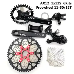 Conjunto de peças para mountain bike com corrente traseira de câmbio, conjunto de conjunto de conjunto de roda dentada e suporte de manivela