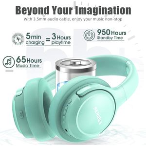 BERIBES 65H pliable sur l'oreille pour casque sans fil Bluetooth son stéréo HiFi 6 Modes de musique EQ 6 temps de lecture sur l'oreille sur l'oreille - Product Image 5