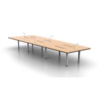Poste de travail modulaire moderne IULTRA pour 2 à 8 personnes, bureau de 2 m