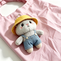 Breloque de sac en peluche personnalisée, pendentif animal en peluche doux, porte-clés avec logo imprimé sur mesure pour accessoire de sac, vente en gros
