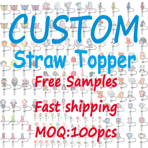 Recién llegado, adorno de unicornio de silicona personalizado de 10mm y 8mm para bebidas, bonita cubierta de paja, suministros decorativos para fiestas promocionales - Product Image 5