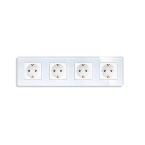 Tawoia alta calidad EU F quadruple enchufe alemán vidrio templado Blanco/Negro/gris/oro <span class=keywords><strong>tipo</strong></span> mecánico <span class=keywords><strong>Normal</strong></span> - Product Image 1
