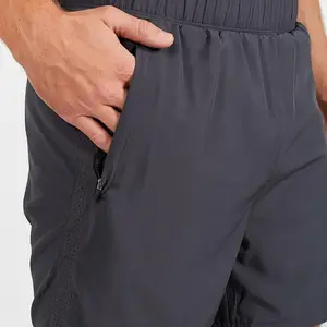 Wholesale Custom Casual Plain Waterproof Print Elastic Waist With Zip Pocket Running Wear Sports Gym Shorts For Men
