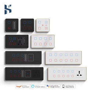 Customisable Smart Home Products Tuya WIFI Wall <strong>Switches</strong> Glass Touch Panel App Remote Control <strong>Timer</strong> <strong>Switch</strong> India Standard 2M 16A - Product Image 2