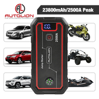 Démarreur de voiture 12V 2500A de crête, batterie externe 23800mAh, charge sans fil 10W, sorties Type-C et USB pour utilisation en bord de route