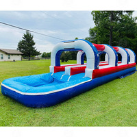 Toboggan aquatique gonflable commercial géant, glissade aquatique robuste en PVC pour adultes, idéal pour les jeux aquatiques d'été en extérieur dans la cour.