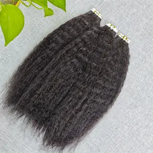 XBL自由水龙头延伸生胶带头发未加工批发原始人类头发胶带在头发延伸工厂