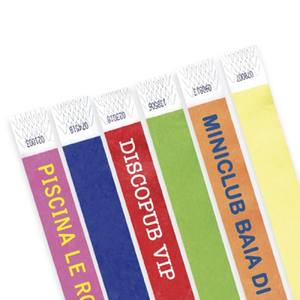 Pulseras de Identificación de Papel Personalizables con Serigrafía Roja, Resistentes al Desgarro, para Actividades Promocionales y Regalos Novedosos - Product Image 1