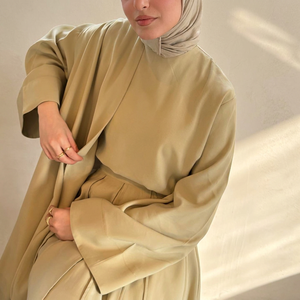 Conjunto de Abaya y Capa Plisada Premium para Mujeres Musulmanas, Moda Modesta de Oriente Medio, Venta al Por Mayor OEM - Product Image 4