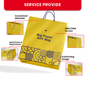 Bolsas de papel de compras laminadas impresas de gran tamaño de lujo Bolsa de papel de embalaje de regalo personalizable - Product Image 3