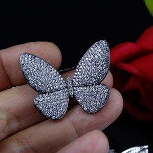 Rakol EP2552 elegante zircon Latón chapado en rodio <span class=keywords><strong>broche</strong></span> de mariposa para las niñas - Product Image 3