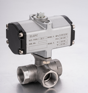 Vanne à boisseau sphérique pneumatique à 3 voies en acier inoxydable SLGPC, neuve et originale, contrôle de débit en T/L, pour air industriel SL-1 - Product Image 1