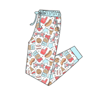 Celana Lari Kasual Wanita Musim Panas, Pinggang Sedang, Kaki Lurus, Bahan Serat Bambu Bernapas, Motif Cetak, Nyaman