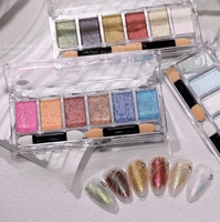 Haute qualité Buling boue ongles Aurora poudre manucure métal néon magique miroir nuage brocart poudre ensemble ongles Chrome poudre