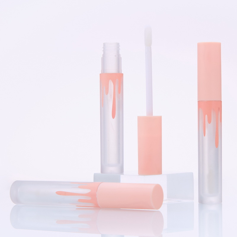 Розовый кремовый блеск для губ под заказ, контейнер для блеска для губ, розовая Личная этикетка, милый блеск для губ, тюбики 3 мл, блеск для губ с палочками
