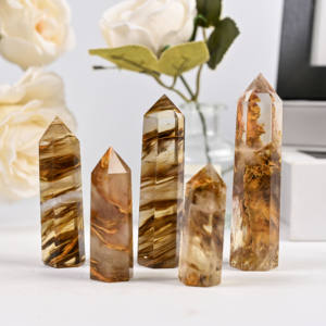 Tour de cristal œil de tigre naturel poli 5-15cm, colonne de cristal rayé œil de tigre, guérison énergétique, Feng Shui, décoration intérieure, vente en gros - Product Image 2