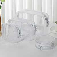 Sac cosmétique Transparent PVC femmes fermeture éclair clair sacs de maquillage étui de beauté voyage maquillage organisateur stockage bain toilette trousse de lavage
