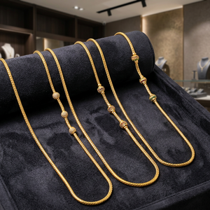 สร้อยคอทองคำแท้ 14K 18K 24K แบบไมโครโกลด์ พร้อมเพชร CZ, สร้อยทองเหลือง, เครื่องประดับเพชร CZ สีทอง, สร้อยคอแฟชั่น ขายส่ง - Product Image 1
