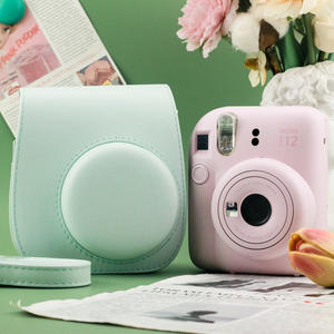 Étui de couleur unie <span class=keywords><strong>pour</strong></span> appareil photo instantané compatible avec le sac en cuir PU <span class=keywords><strong>Instax</strong></span> <span class=keywords><strong>Mini</strong></span> <span class=keywords><strong>11</strong></span>/12 avec poche et bandoulière réglable - Product Image 4