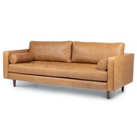 Ensemble de canapés Chesterfield traditionnels en cuir PU convertible avec pieds en bois pour chambre à coucher et salon