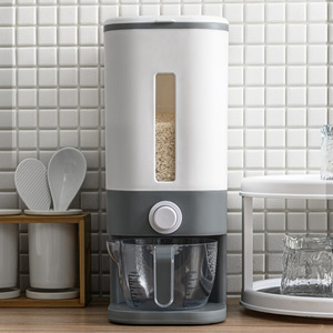Dispensador Contenedor de arroz de grano Almacenamiento a prueba de humedad Cubo doméstico con cilindro de medición cubierto - Product Image 3