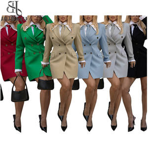 <strong>Formal</strong> Classic 3 Pcs Sets Woman <strong>Long</strong> Sleeve Blazer <strong>Dress</strong>+Necktie+Shirt Matching Outfits - Product Image 1