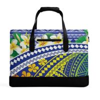 Porte-documents en PU pour homme, style hawaïen, motif polynésien, personnalisable sur demande, marque JP, fermeture éclair, design imprimable
