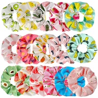 Scrunchies à imprimé floral de fruits doux pour femmes, accessoires pour cheveux, élastiques à cheveux, attaches mignonnes pour cheveux
