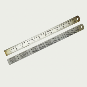 Regla de Precisión de Acero Inoxidable con Escala Dual en Pulgadas y CM, Acabado Cromado Satinado, Herramienta GS852 - Product Image 1