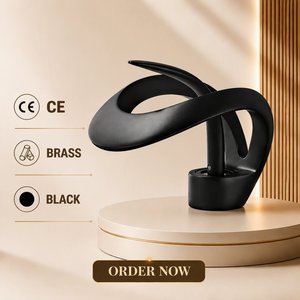 Grifo Monomando Moderno Negro Mate de <span class=keywords><strong>Latón</strong></span> con Certificación CE para Lavabo de Baño, Mezclador de Agua Frí<span class=keywords><strong>a</strong></span> y Caliente, de Un Solo Orificio, Montado en Encimera, Venta al por Mayor - Product Image 1