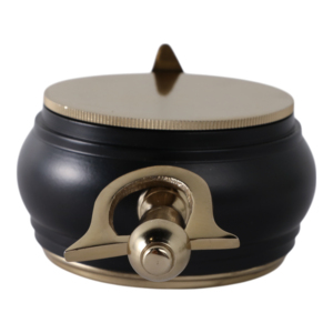 Orologio da Tavolo Rotondo ELEVARRE con Numeri Romani e Accenti Oro su Sfondo Nero, Stile Moderno Transizionale - Product Image 6
